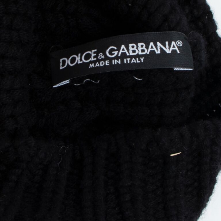 Dolce Gabbana Black Wool Beanie With Pom Pom Labellov Buy