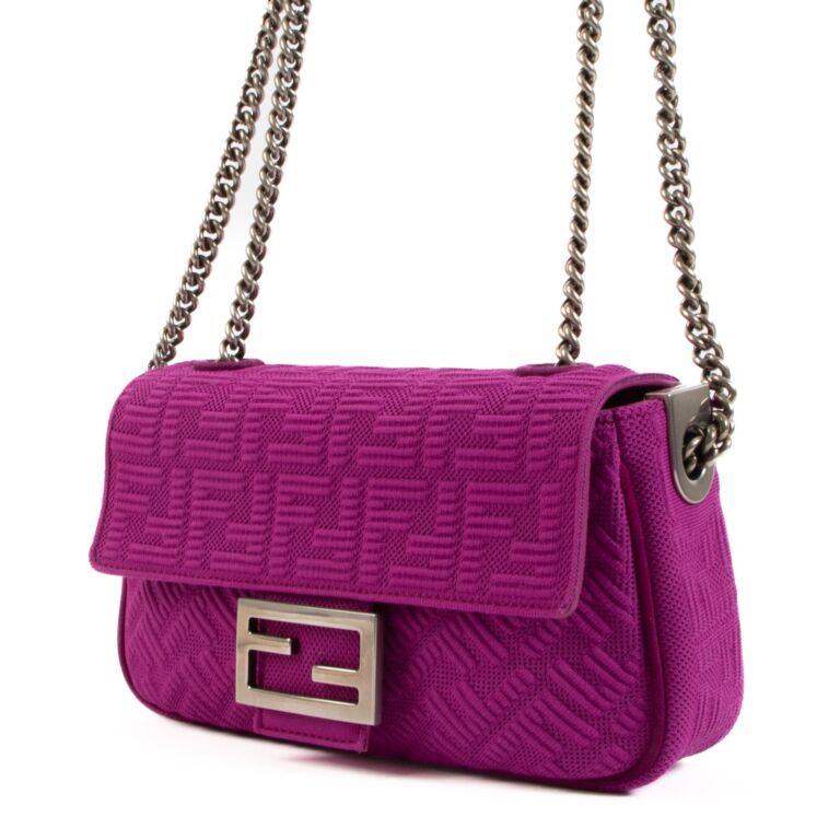 Fendi Baguette Chain Midi Bag in Purple