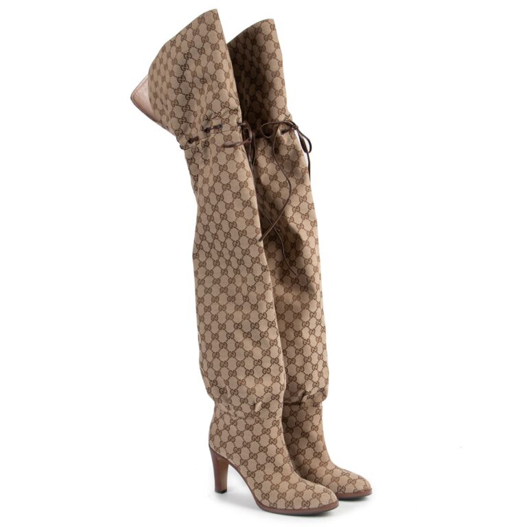 Gucci GG canvas knee-high boots – Curated Connect