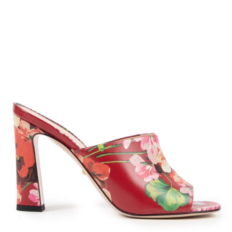 Gucci Bloom Floral Print Mule Sandals Size 37 Labellov