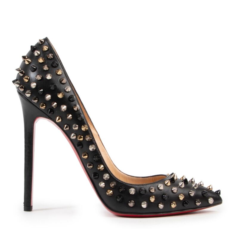 Sold at Auction: Christian Louboutin - Spike Platform Black Heels