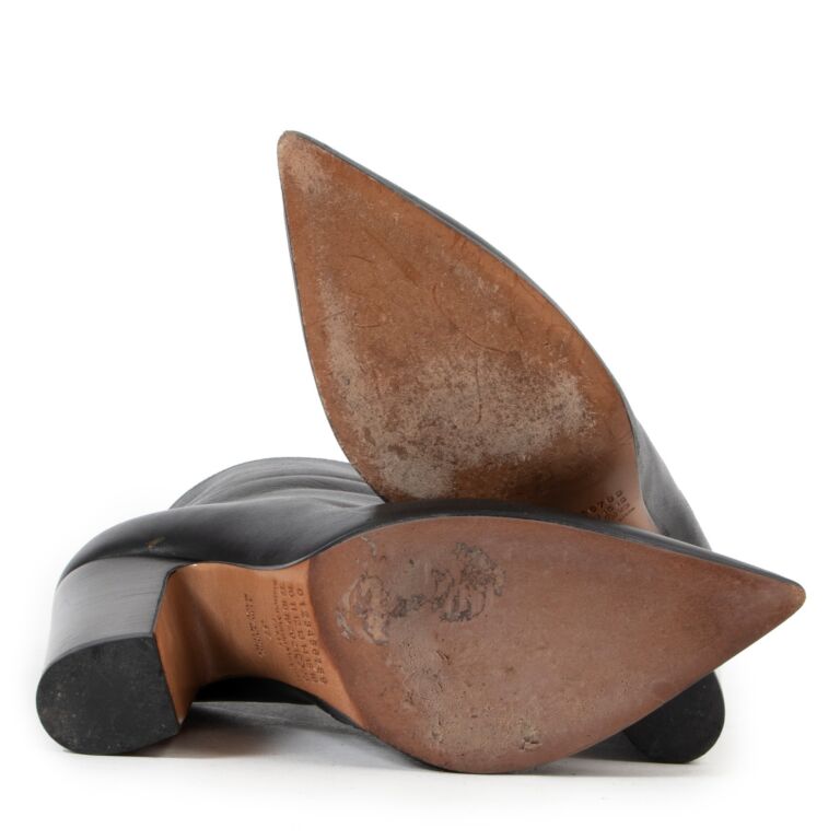 靴 Platform Ankle Boots 37 Maison Margiela Maison Margiela // Black Rubber Tabi Ankle Boot – VSP