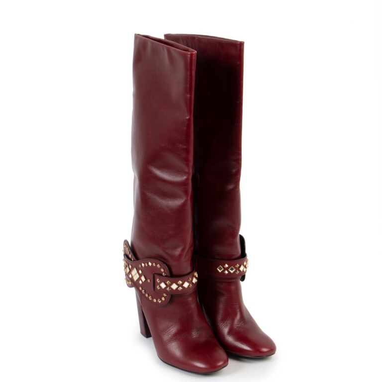 Tory Burch Burgundy Boots - Size 39,5 ○ Labellov ○ Buy and Sell Authentic  Luxury