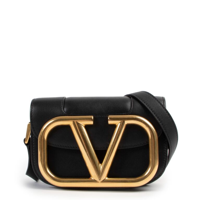 Valentino Garavani Black Calfskin Small Supervee Crossbody Bag ○ Labellov ○ and Sell Authentic Luxury