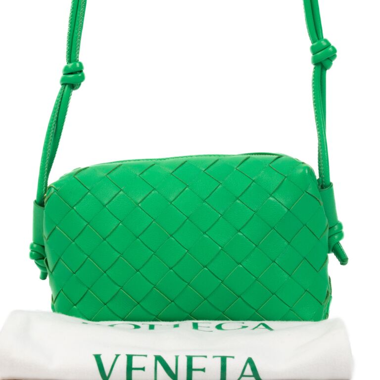 Bottega Veneta Mini Loop Parakeet Green Leather Shoulder Bag New