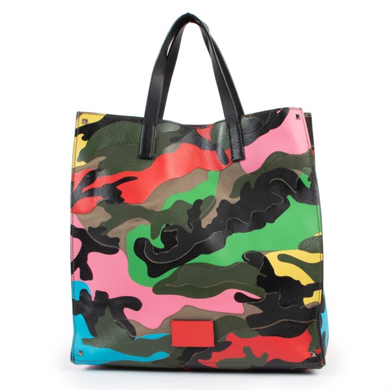 Valentino Garavani Rockstud Camouflage Tote Bag Labellov Buy and Sell Authentic Luxury