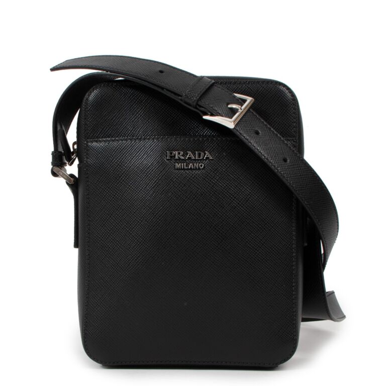 Prada Black Saffiano Small Messenger Bag Labellov Buy and
