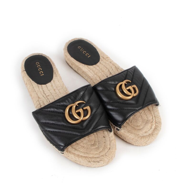 Gucci pilar hot sale espadrille slide sandals