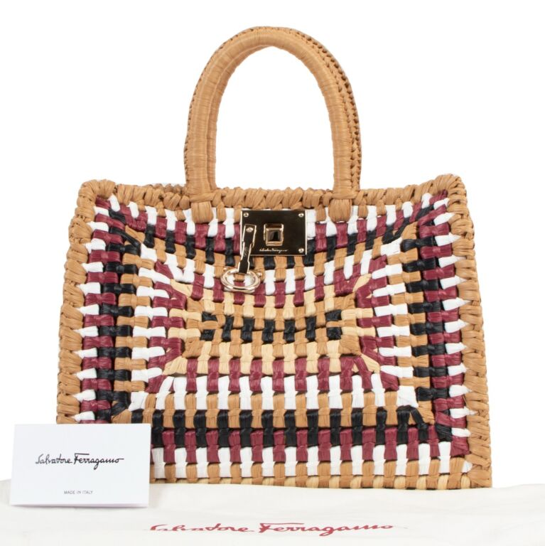 Salvatore ferragamo straw bag on sale