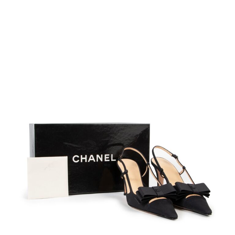 Chanel Black Bow Kitten Heel Pumps - Size 36,5 ○ Labellov ○ Buy and Sell  Authentic Luxury