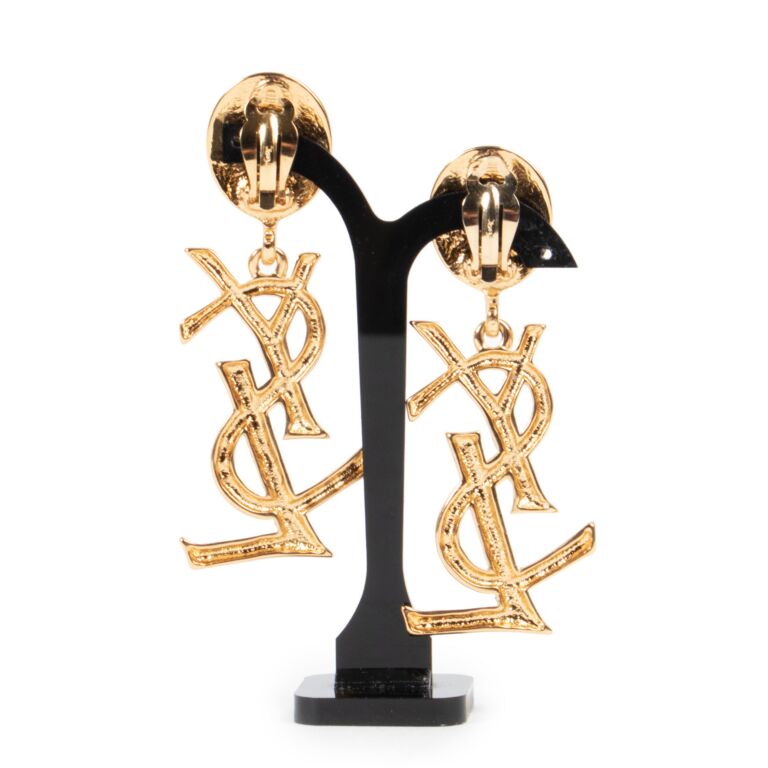 Ysl gold earrings online