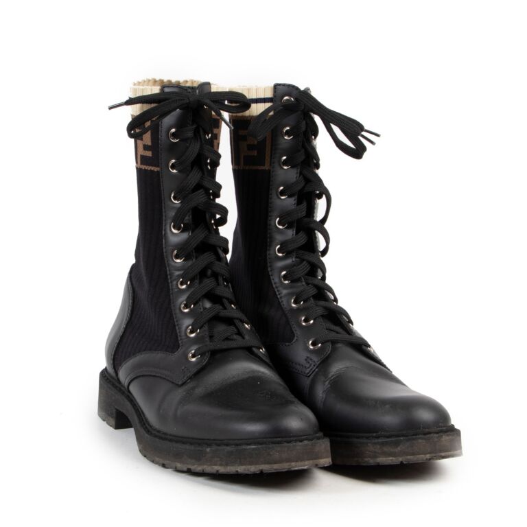 Fendi Black Leather Biker Boots - Size 40 ○ Labellov ○ Buy and