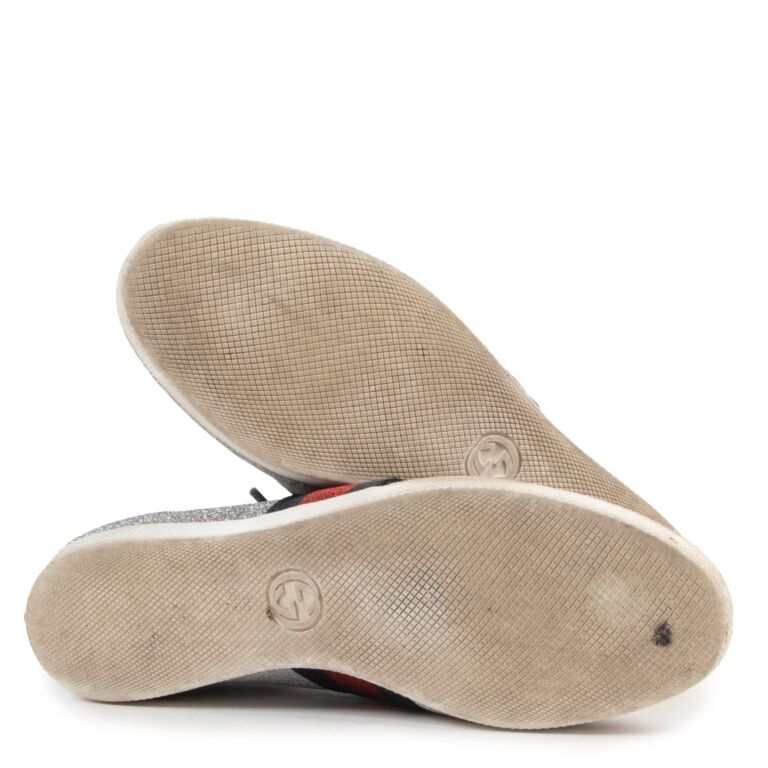 Gucci glitter web stud sneakers online