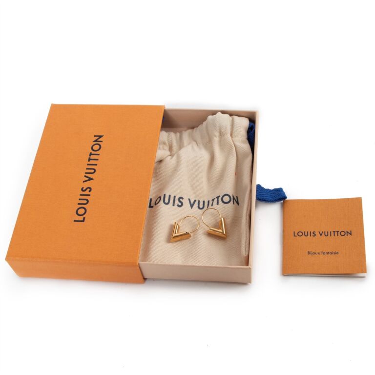 Louis Vuitton Essential V Hoops - Brass Drop, Earrings - LOU800235