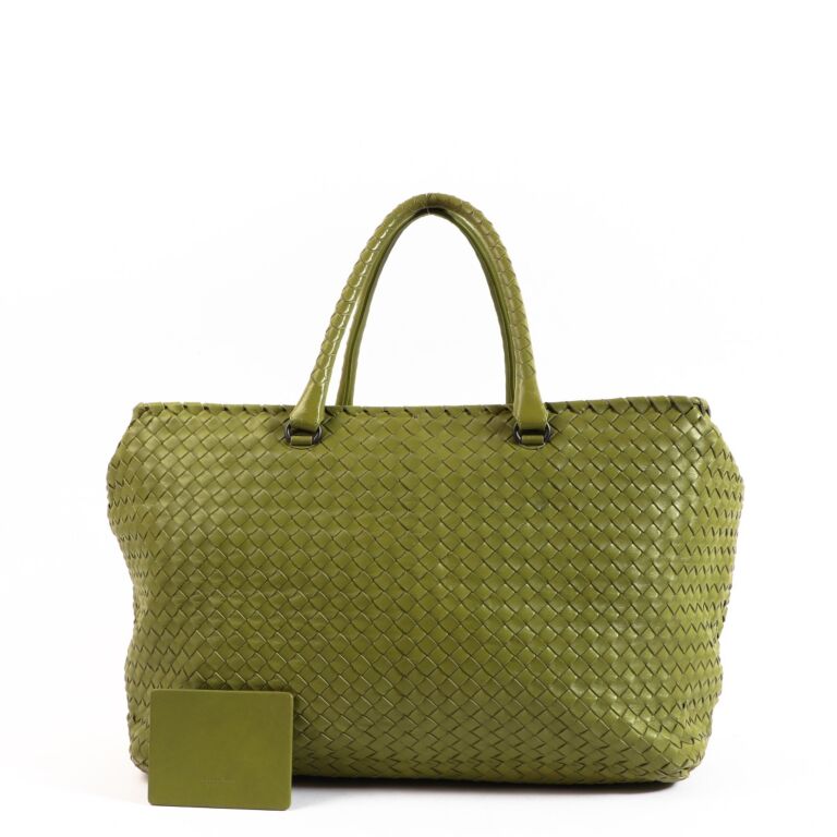 Bottega Veneta Green Intrecciato Brick Tote Bag Labellov Buy
