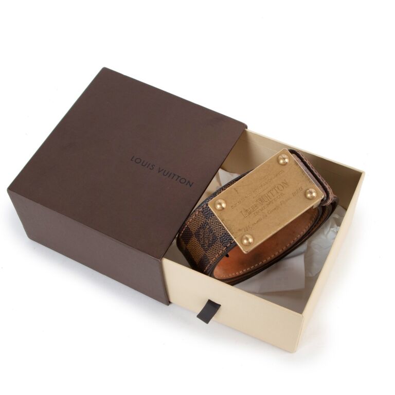 Louis Vuitton Inventeur Damier Ebene Belt Size 90 Labellov