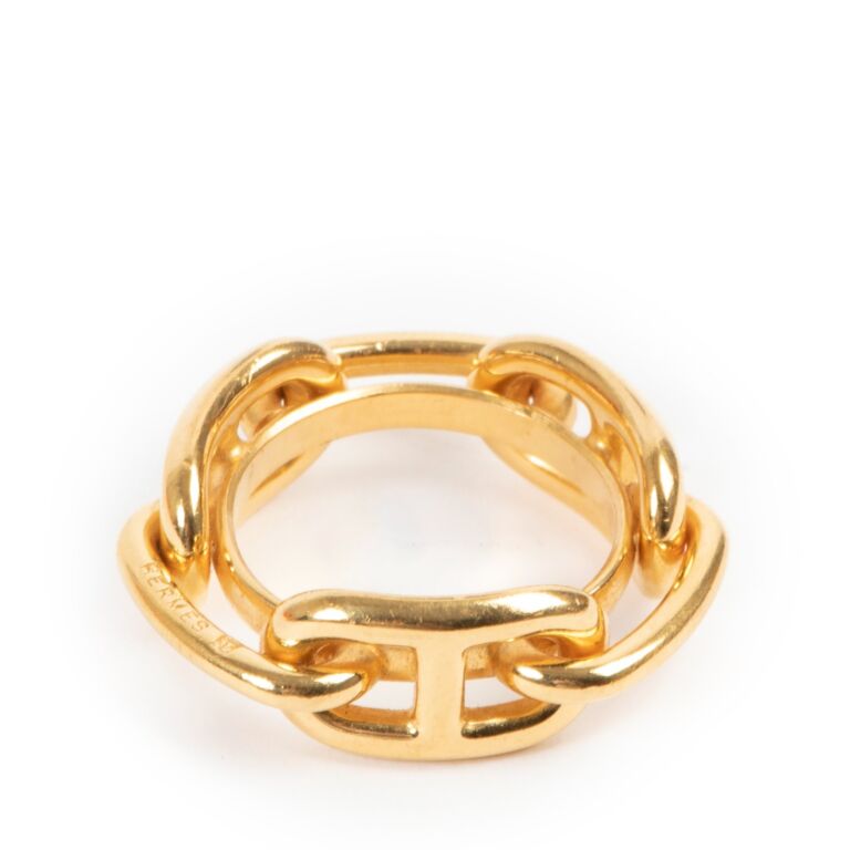 Hermes Scarf Ring Collie Ed Cyan Gp Gold Unisex