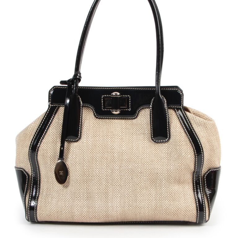 Tods Beige Canvas Top Handle Bag Labellov Buy and Sell