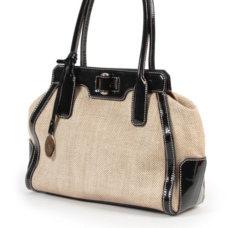 Tods Beige Canvas Top Handle Bag Labellov Buy and Sell Authentic Luxury