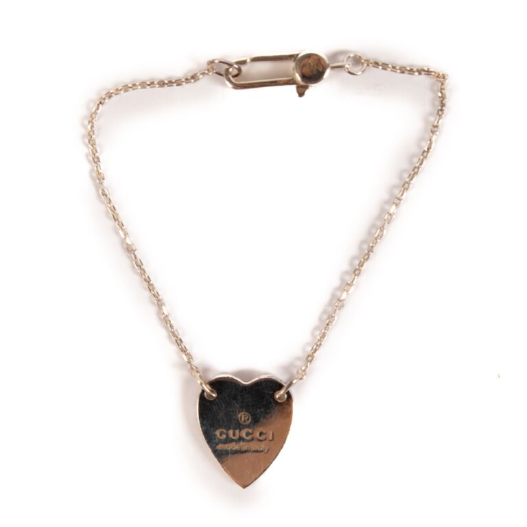 Gucci Trademark with Heart Pendant Bracelet Labellov Buy and Sell Authentic Luxury