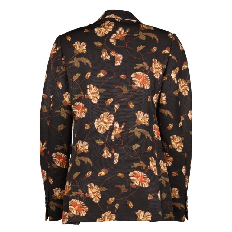 ジャケット・アウター DRIES VAN NOTEN Floral Cotton Zip Jacket Dries Van Noten Veston Floral Satin Oversized Jacket
