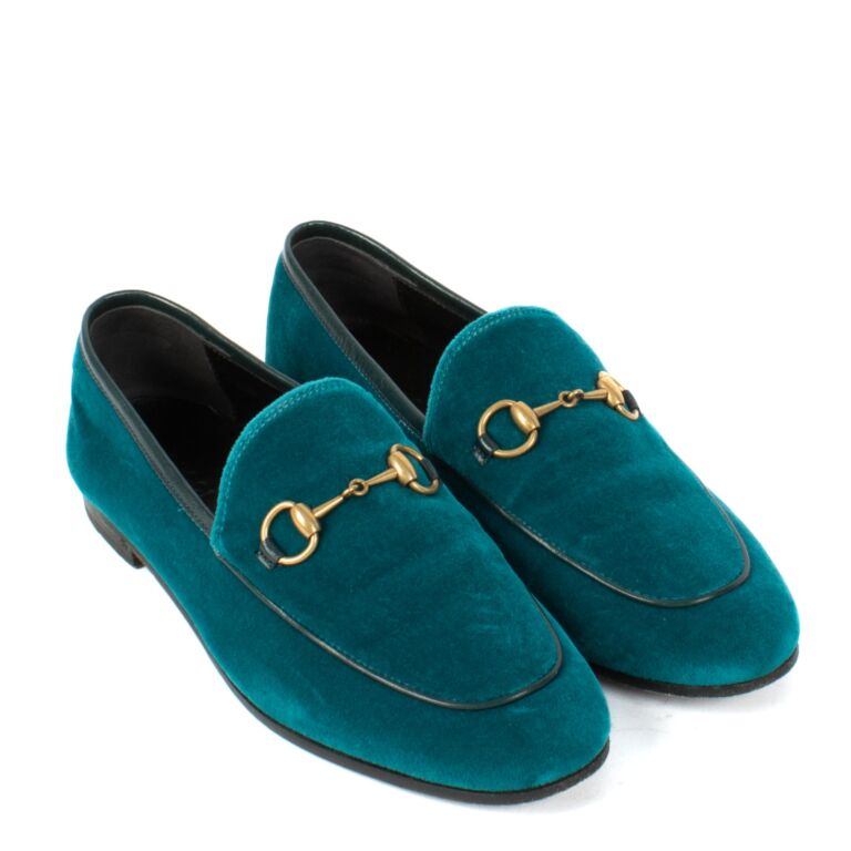 Blue velvet gucci shoes store