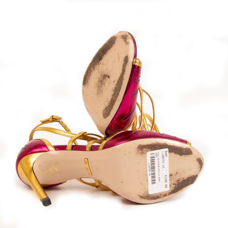 Gucci Multicolor Metallic Strappy Tiger Sandals Labellov Buy