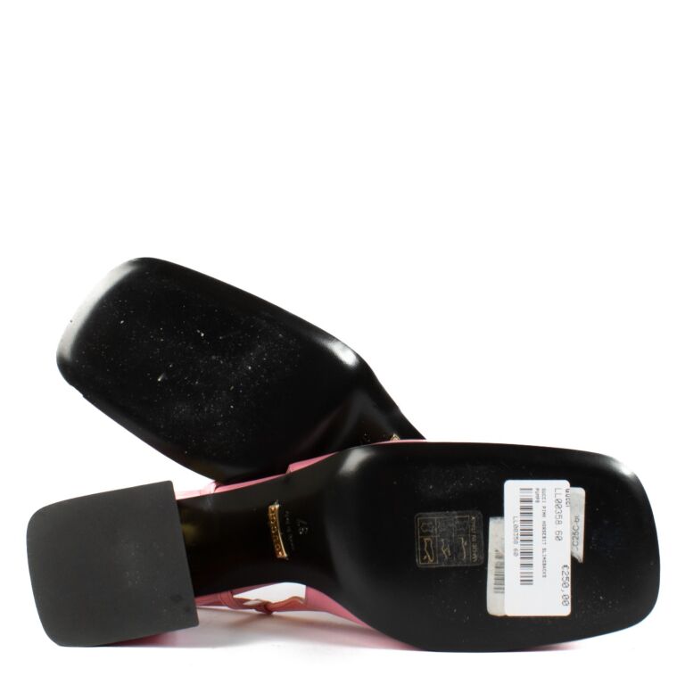 Gucci Pink Leather Horsebit Slingbacks - Size 37 ○ Labellov