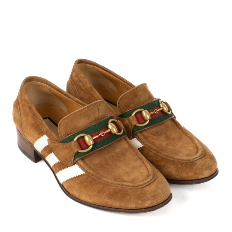 Gucci x Adidas Brown Suede Loafers size 37 Labellov Buy