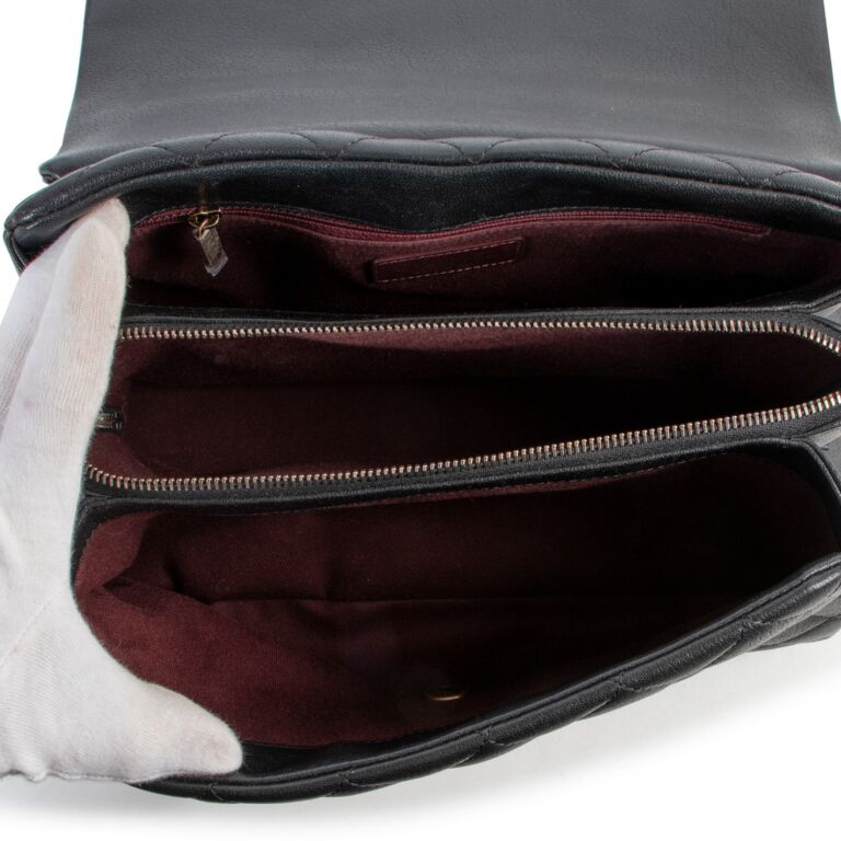 Chanel Black Quilted Lambskin Envelope Flap Shoulder Bag Q6B2FN1IKB003