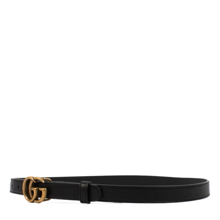 Slim black gucci belt shop