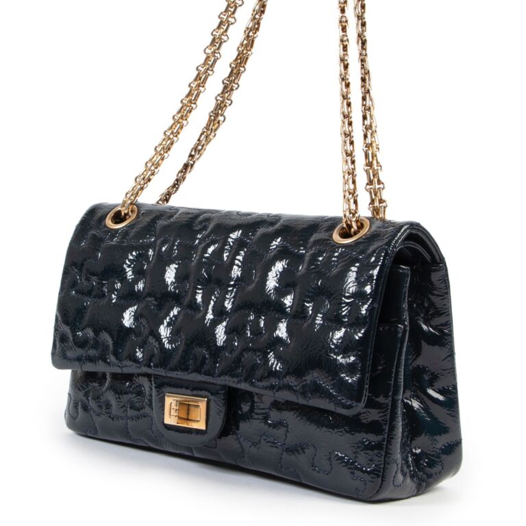 Chanel Puzzle 2.55 Reissue Blue Patent Flap Bag Labellov Buy