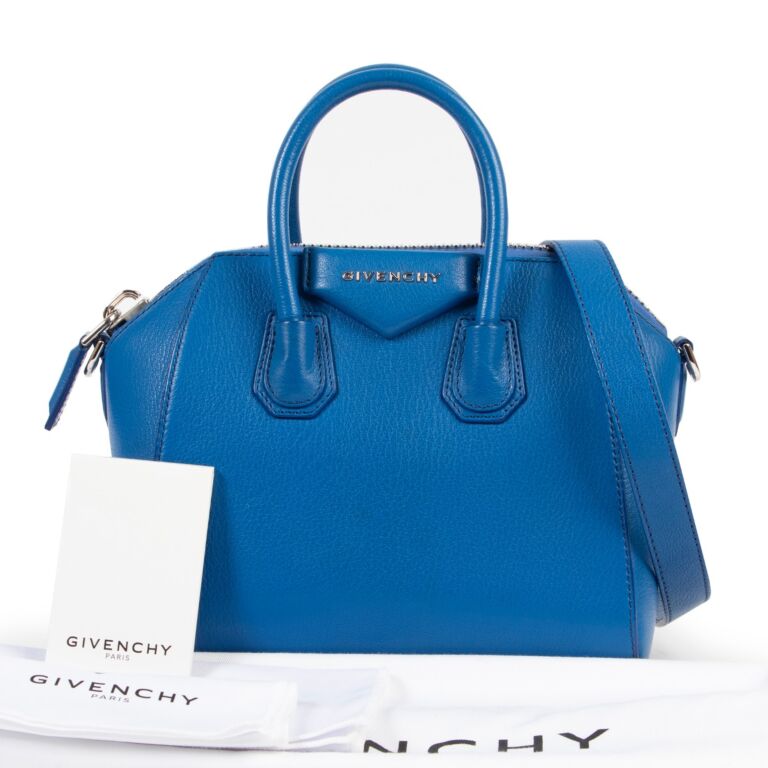 Givenchy Greek Blue Mini Antigona Bag ○ Labellov ○ Buy and Sell Authentic  Luxury