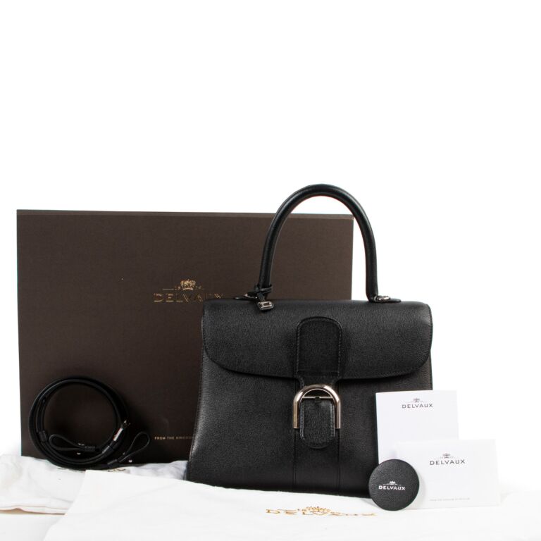 Brand New Delvaux Brilliant MM Leather Lilac Handbag W/box, dust cover