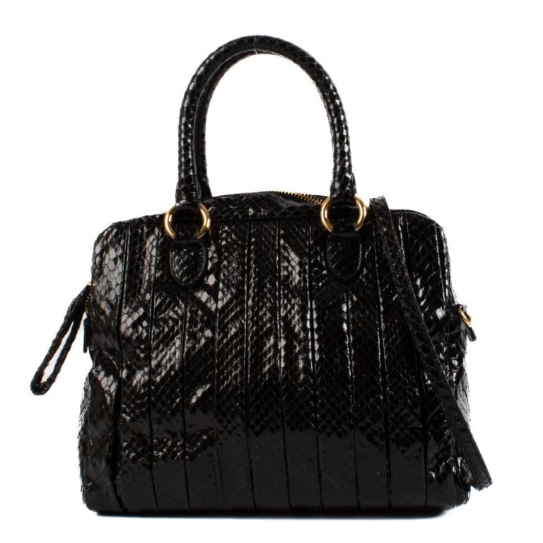 Miu Miu Spring/Summer 2009 Black Python Whips Plisse Handbag