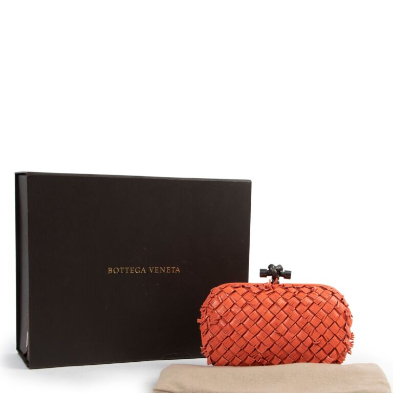 【関税&送料込】Bottega Veneta Orange Nappa Leather Knot Mul Bottega Veneta Orange Intrecciato Satin and Ayers Knot