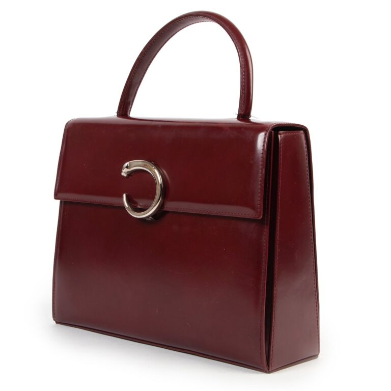 Cartier バーガンディ レザー バッグ Cartier バーガンディ ショルダーバッグ ターンロック レザー