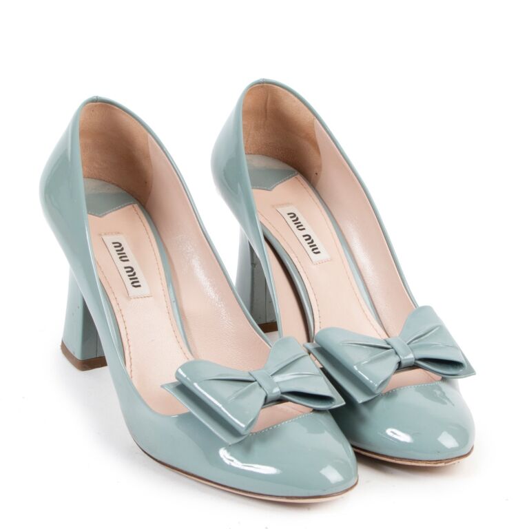 Miu Miu Blue Patent Leather Pumps Size 38 Labellov Buy and