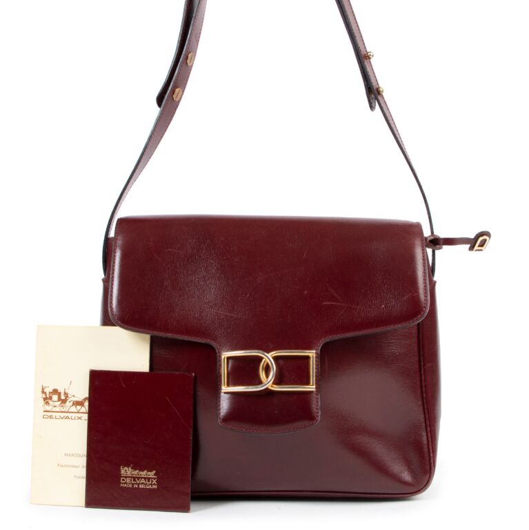 Delvaux Burgundy Leather Crossbody Bag Labellov Buy and Sell