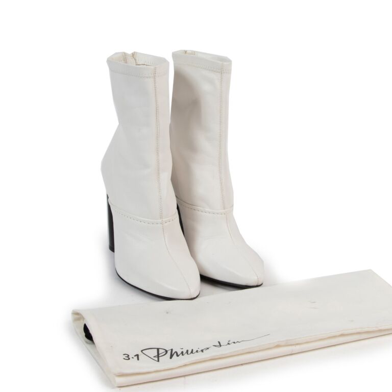 3.1 Phillip Lim White Sock Booties - size 37.5 ○ Labellov
