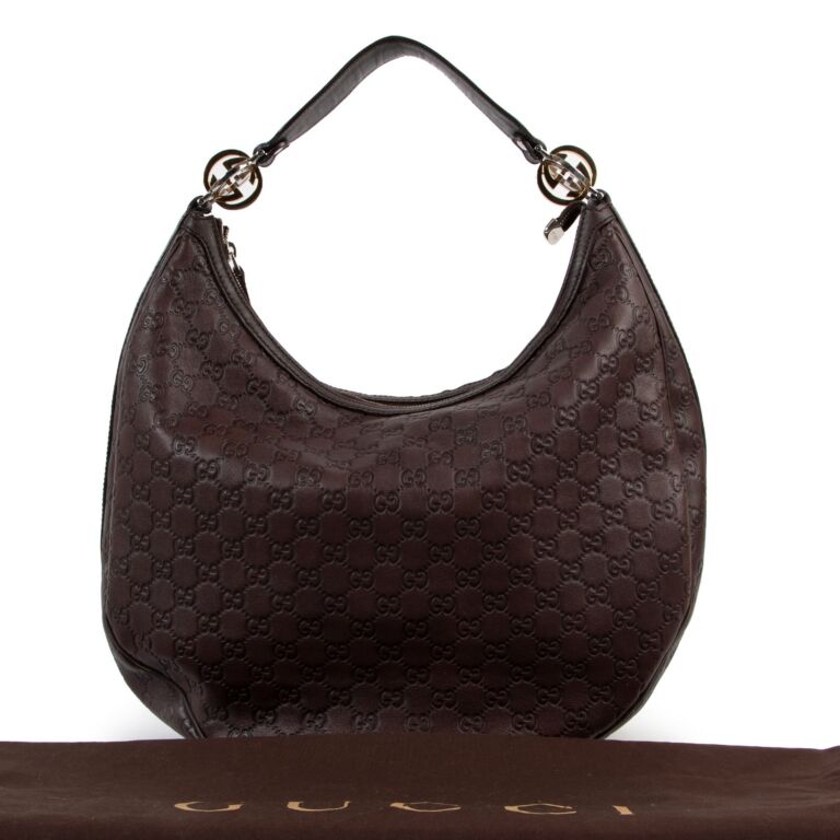 Gucci Chocolate Brown Guccissima GG Twins Large Hobo Bag ○ Labellov ○ Buy  and Sell Authentic Luxury
