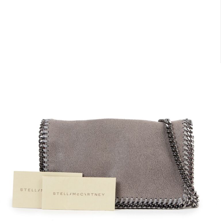 Stella McCartney Grey Fold Over Falabella Clutch Labellov