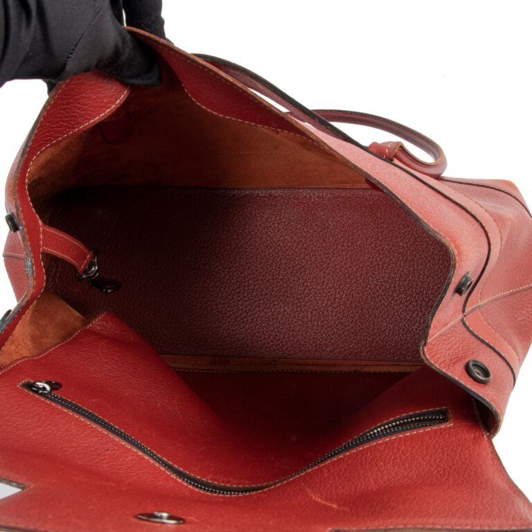 DELVAUX Calfskin Givry Shoulder Bag Red 1088843