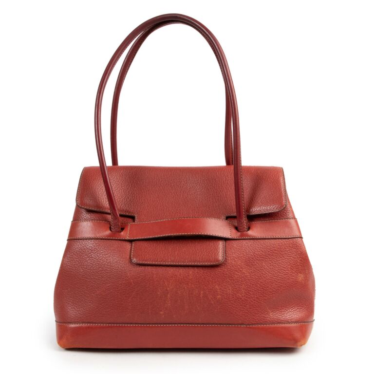 Deux de Delvaux Le Dix Red Leather Shoulder Bag Labellov Buy