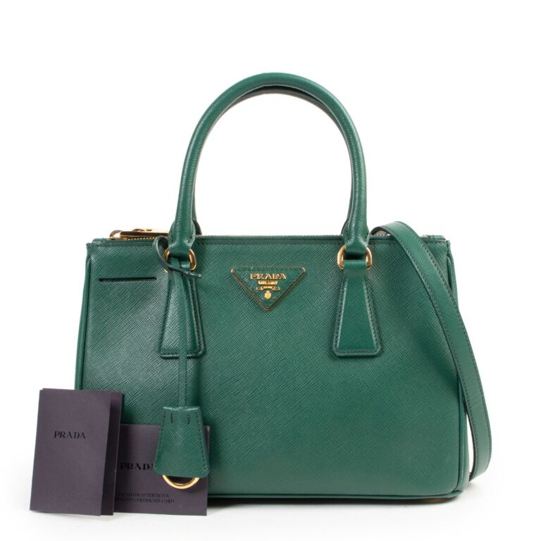 Prada Saffiano leather shoulder bag for Women - Green in UAE | Level Shoes