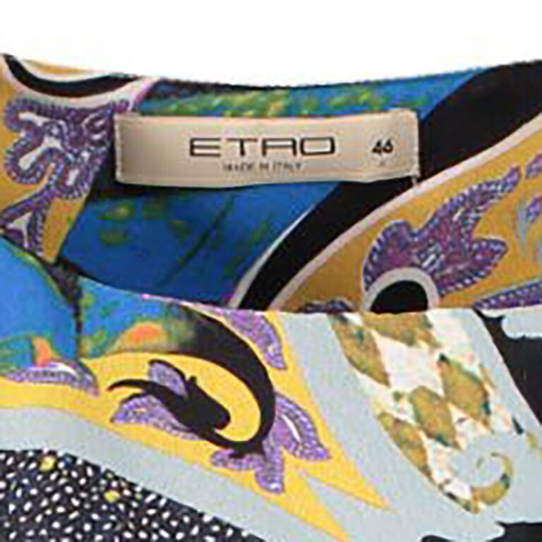 Etro Multicolor Printed Silk Dress - size IT46 ○ Labellov