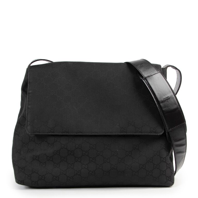 Gucci Black Monogram Nylon Messenger Bag Labellov Buy and