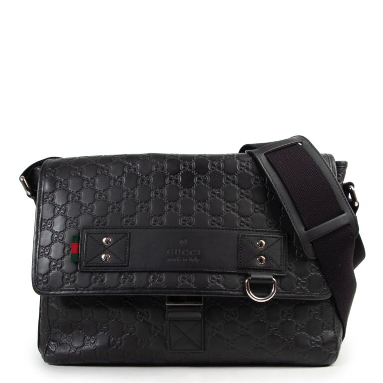 Monogrammed leather messenger bag new arrivals