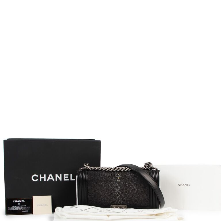 Chanel Black Galuchat Medium Boy Bag ○ Labellov ○ Buy and Sell