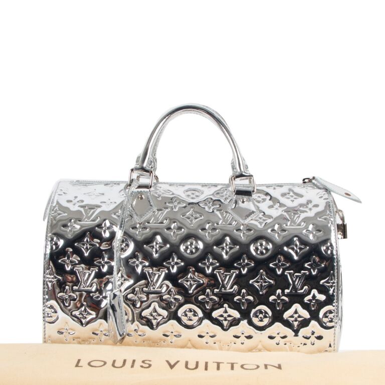 Louis Vuitton Limited Edition Silver Monogram Miroir Speedy 35